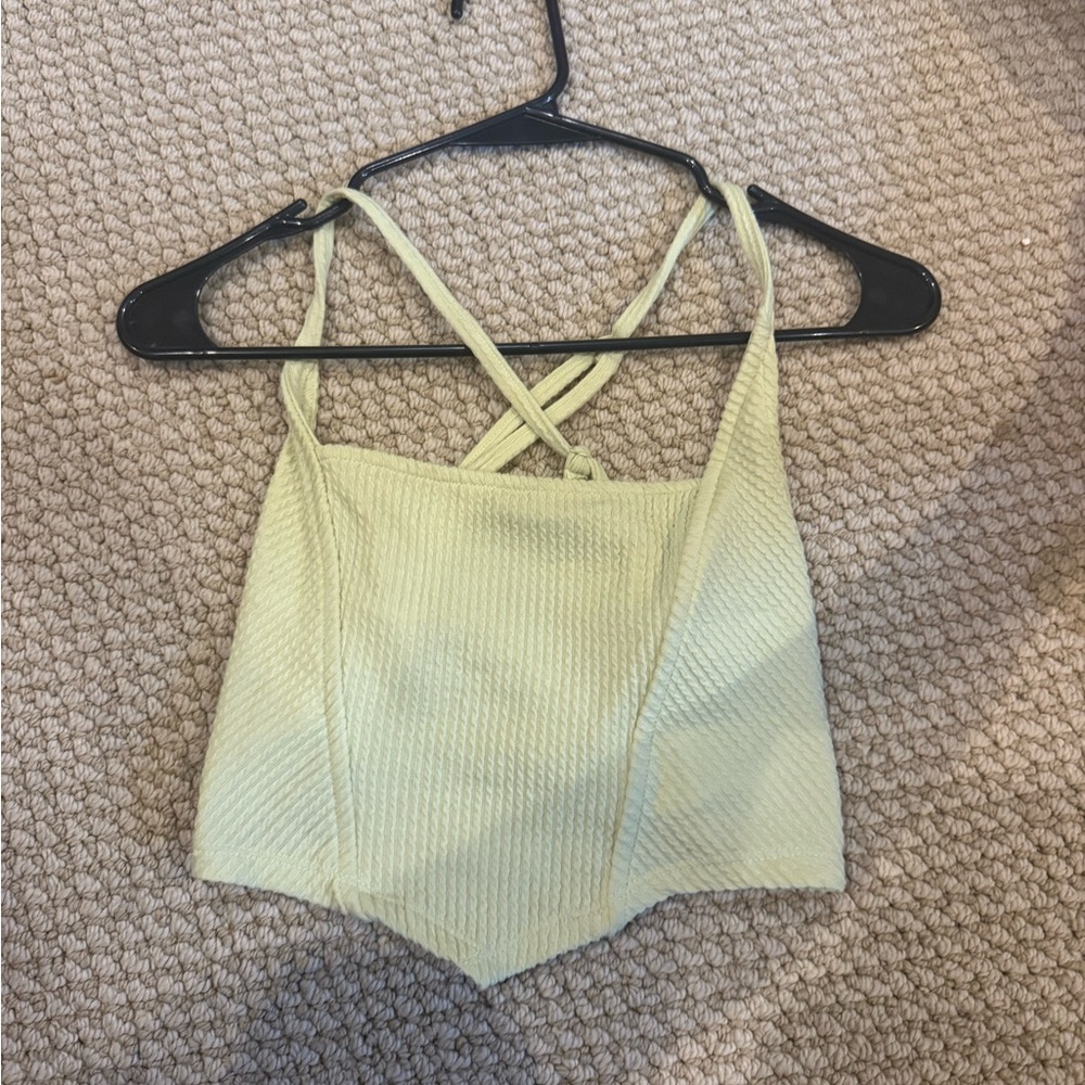 Light green Urban outfitters cropped top size small with crossed back